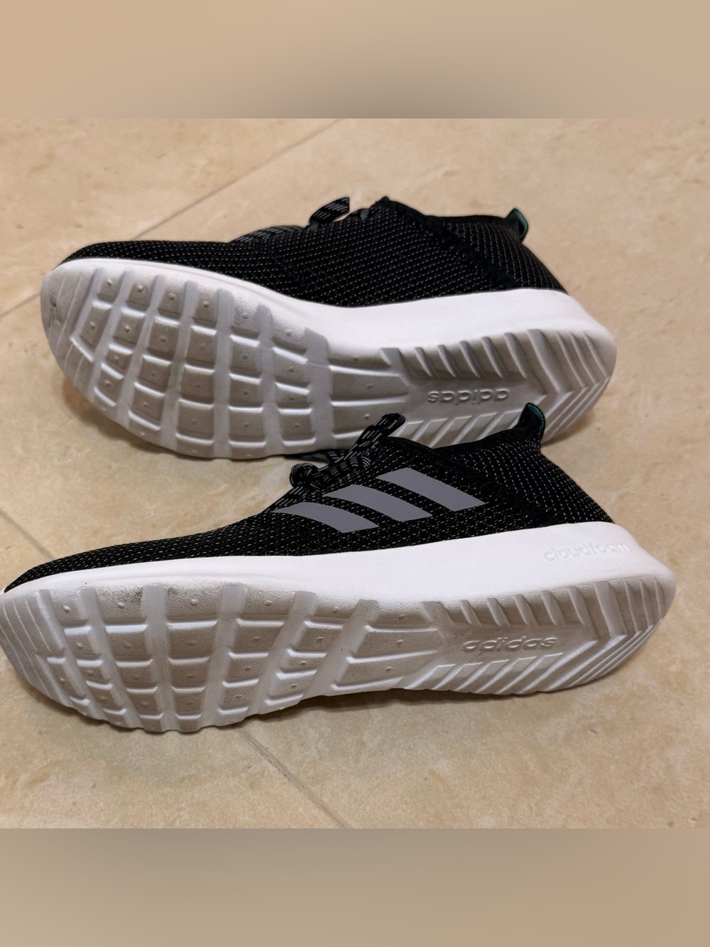 Adidas Women’s Black Knit Lace-Up Sneakers - Cloudfoam Comfort US size :6.5” - Picture 5 of 7
